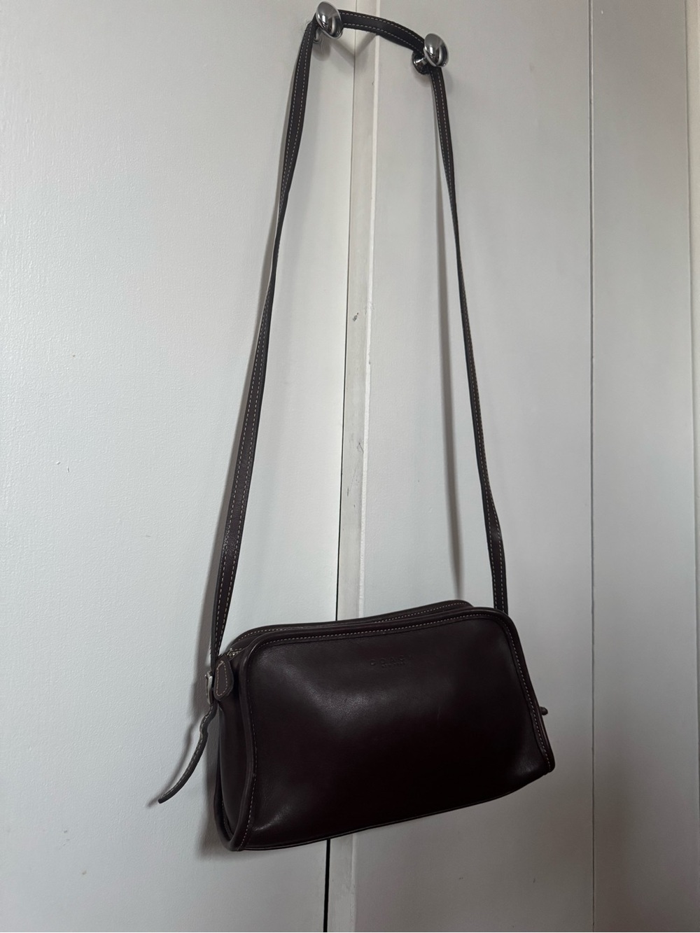 Vintage Coach 9138 Brown Leather Camera Crossbody Shoulder Bag